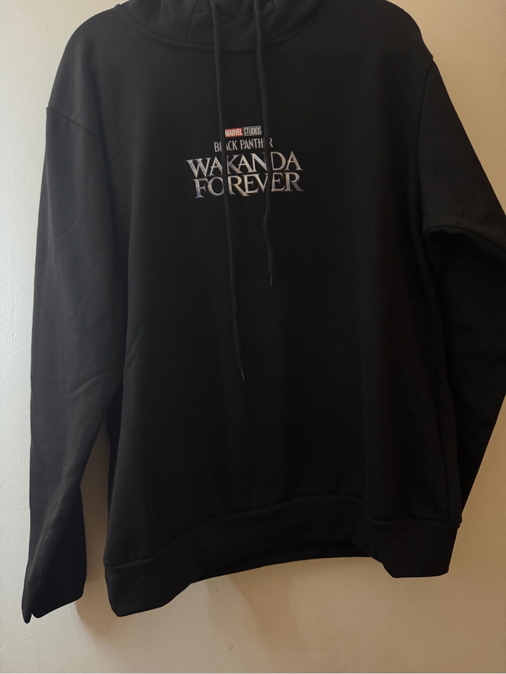 Marvel Black Panther Wakanda Forever Black Hoodie Size M